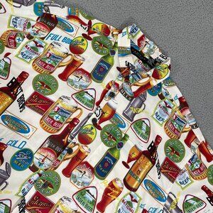 Beer Bottle Novelty Shirt Men XXL Cactus Black Label Short Sleeve Button Front